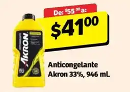 Soriana Mercado Akron Anticongelante 33% oferta