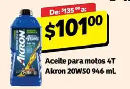 Soriana Mercado Akron Aceite para motos 4T oferta