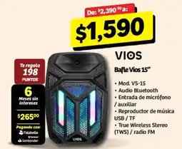 Soriana Híper Vios Bafle Vios 15" oferta