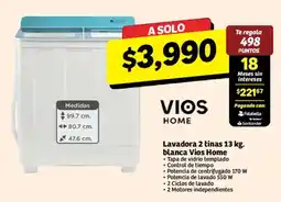 Soriana Híper Vios Home Lavadora 2 tinas 13 kg. blanca oferta