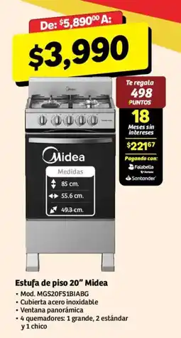 Soriana Híper Midea Estufa de piso 20" oferta