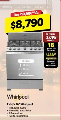Soriana Híper Whirlpool Estufa 30" Whirlpool oferta