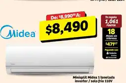 Soriana Híper Midea Minisplit 1 tonelada inverter / solo frío 110V oferta