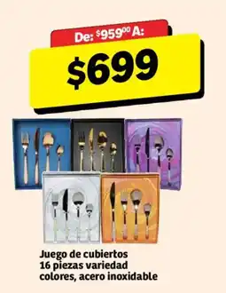 Soriana Híper Juego de cubiertos oferta