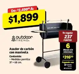 Soriana Híper outdoor trend Asador de carbón con manivela oferta