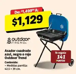 Soriana Híper outdoor trend asador cuadrado azul negro o rojo oferta