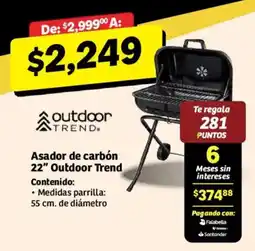 Soriana Híper outdoor trend asador de carbón 22" oferta