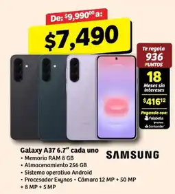 Soriana Mercado Samsung Galaxy A37 6.7" oferta