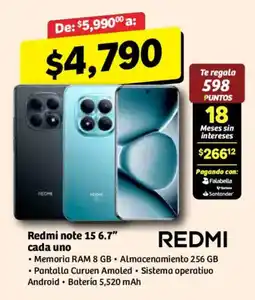 Soriana Mercado Redmi note 15 6.7" oferta