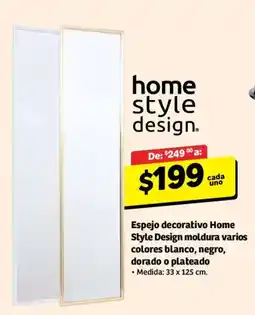 Soriana Mercado Home style design espejo decorativo home style design moldura varios colores blanco, negro, dorado o plateado oferta