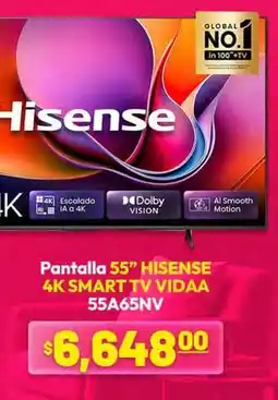 La Comer Hisense - pantalla 55 4k smart tv vidaa 55a65nv oferta