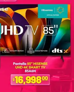 La Comer Hisense - pantalla 85'' uhd 4k smart tv 85 85a6n oferta