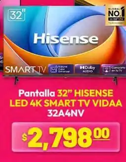 La Comer Hisense - pantalla led 4k smart tv vidaa 32a4nv oferta