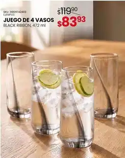 Woolworth Juego de 4 vasos oferta