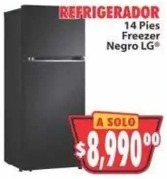 LG Refrigerador 14 Pies Freezer Negro
