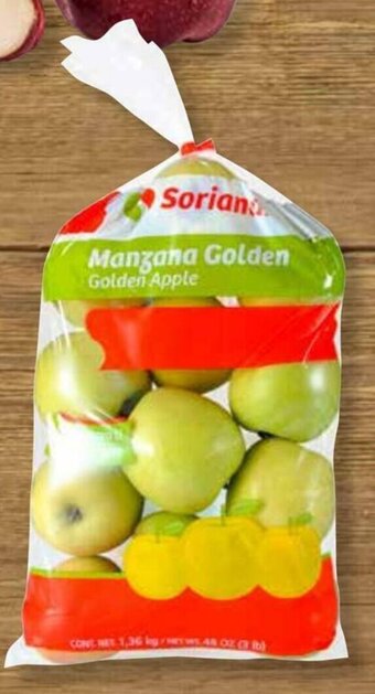 Soriana Híper Manzana Golden en Bolsa oferta