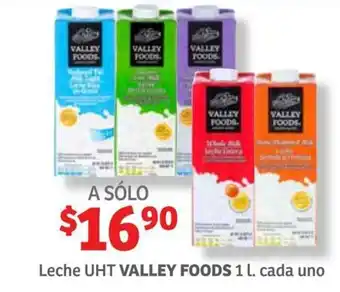 Soriana Híper Leche UHT Valley Foods 1L oferta