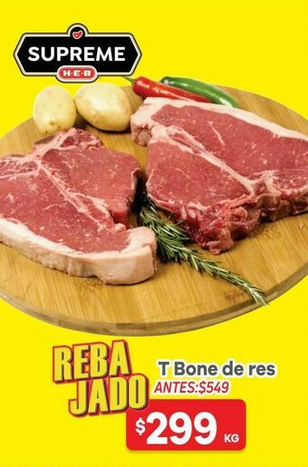 HEB Heb supreme corte de res t bone 1 kg oferta