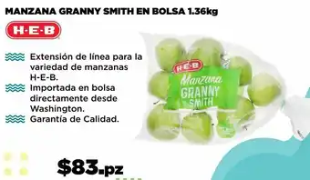 HEB Heb manzana granny smith en bolsa 1.36 kg oferta