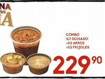 Alsuper Combo 1lt guisado, 1/2 arroz + 1/2 frijoles oferta
