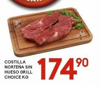 Alsuper Costilla norteña sin hueso grill choice kg oferta