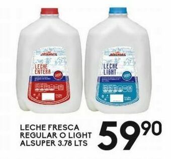 Alsuper Leche fresca regular o light alsuper 3.78l oferta