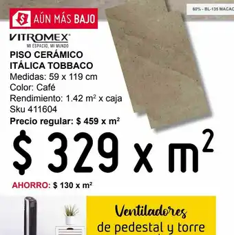 Sodimac Homecenter Piso cerámico itálica tobbaco oferta