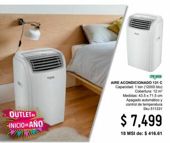 Sodimac Homecenter Aire acondicionado portátil confiltro para polvo y operación sileciosa oferta