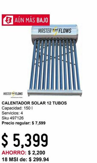 Sodimac Homecenter Calentador solar 12 tubos oferta