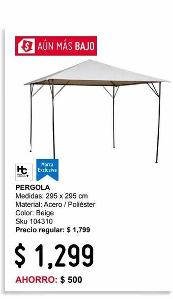 Sodimac Homecenter Pergola de terraza 295x295 cm oferta