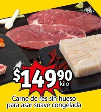 Soriana Mercado Carne de Res Sin Hueso para Asar Suave Congelada oferta