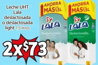 Soriana Mercado Leche UHT Lala Deslactosada o Deslactosada Light 2 x 1,5L oferta