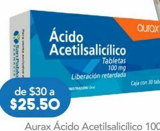 Farmacia San Pablo Acido acetilsal tab 100mg c/30 genvita oferta