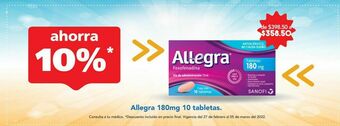 Farmacia San Pablo Allegra tab 180mg caj c/10 oferta
