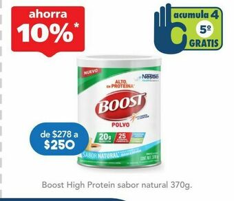 Farmacia San Pablo Boost high protein sabor natural c/370gr oferta