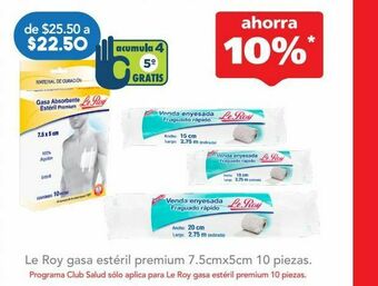 Farmacia San Pablo Le roy gasa ester prem 7.5cmx5cm c/10pz oferta