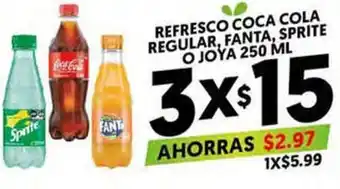 Merco Refresco Coca Cola Regular, Fanta, Sprite o Joya 3 x 250ml oferta