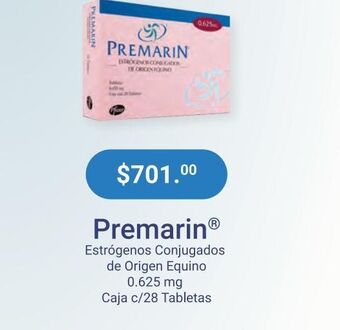 Farmacias Especializadas Premarin 0.625mg gra caj c/28 oferta