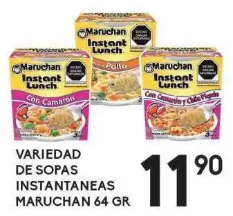 Alsuper Variedad de sopas instantaneas maruchan 64g oferta