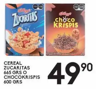 Alsuper Cereal zucaritas 665g o chocokrispis 600g oferta