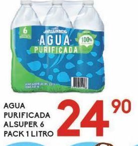 Alsuper Agua purificada alsuper 6 pack 1lt oferta