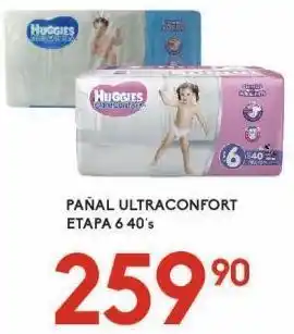 Pañal ultra confort etapa 6 40`s huggies