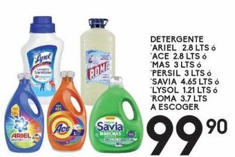 Alsuper Detergente ariel, ace, mas, persil, savia, lysol, roma oferta