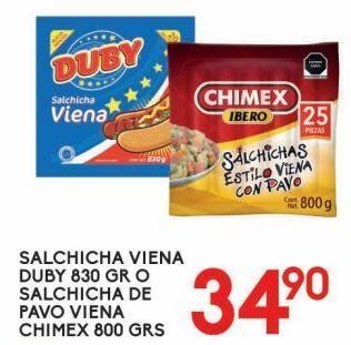 Alsuper Salchicha viena duby o de pavo viena chimex oferta