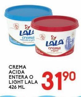 Alsuper Crema acida entera o light lala 426ml oferta
