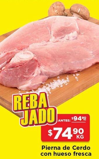 HEB Pierna de cerdo con hueso fresca oferta