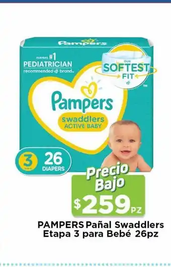 Pampers pañales pampers swaddlers etapa 3 26 pz