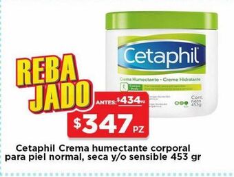 HEB Cetaphil crema humectante piel normal seco y/o sensible 453 gr oferta