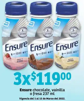 Ensure Chocolate, Vainilla o Fresa 3x237ml