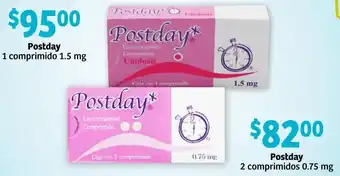 Farmacia Soriana Postday 2 Comprimido 0.75mg oferta